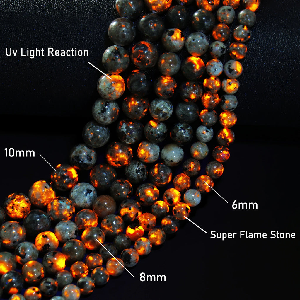 Bracelet Round Flame-Style Stone Beaded Stretch DIY Jewelry Making