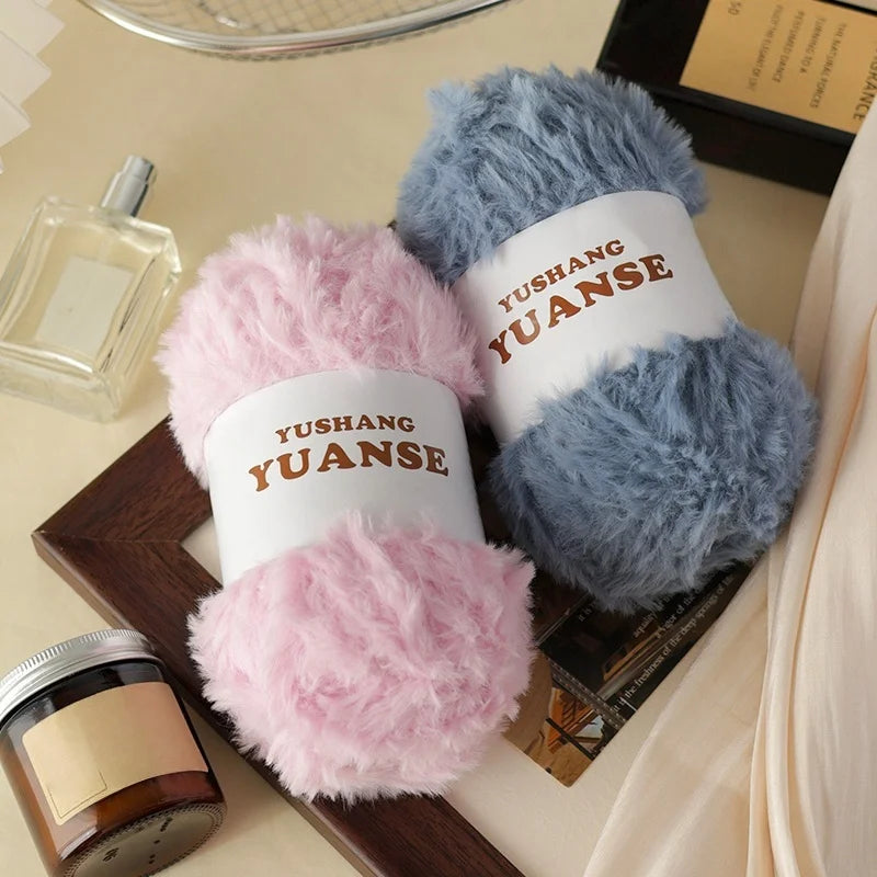 Yarn, Chunky Faux Fur for Crochet Shoes, Bags, Pendants & Slipper Crafts