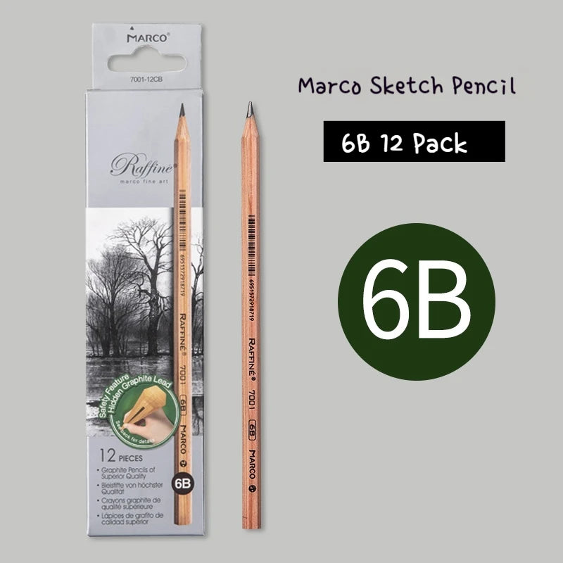 Graphite & Charcoal Sketch Pencils, Borrence — Single Grade & Mixed Packs