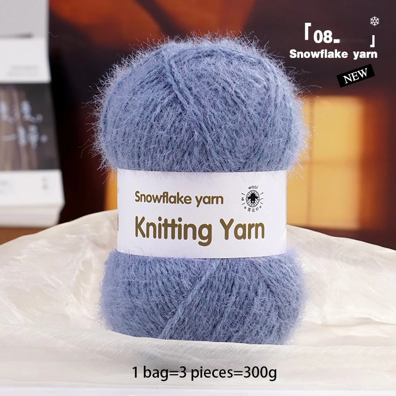 Yarn, Long-Pile Snowflake Texture for Shawls, Sweaters, Hats & Scarves