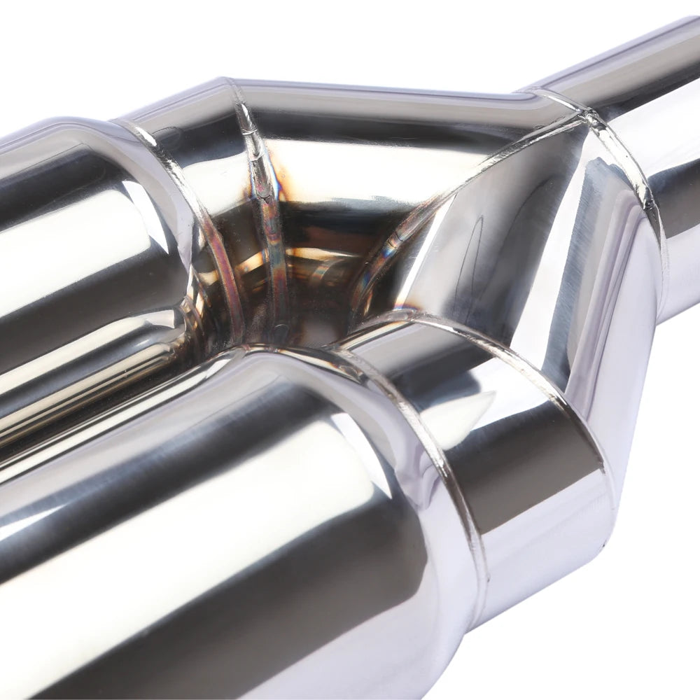 Dual Outlet Stainless Steel Exhaust Tail Pipe Muffler | 63mm x 76mm