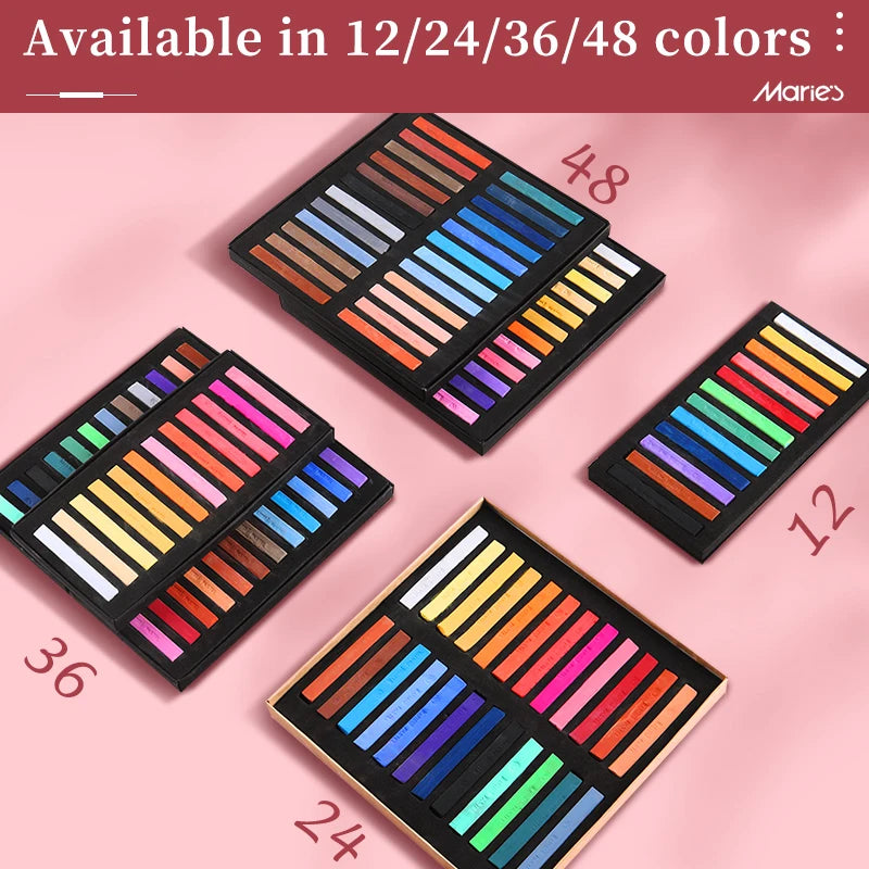 Marie's Soft Chalk Pastels — 12, 24, 36 or 48 Colors for Artists