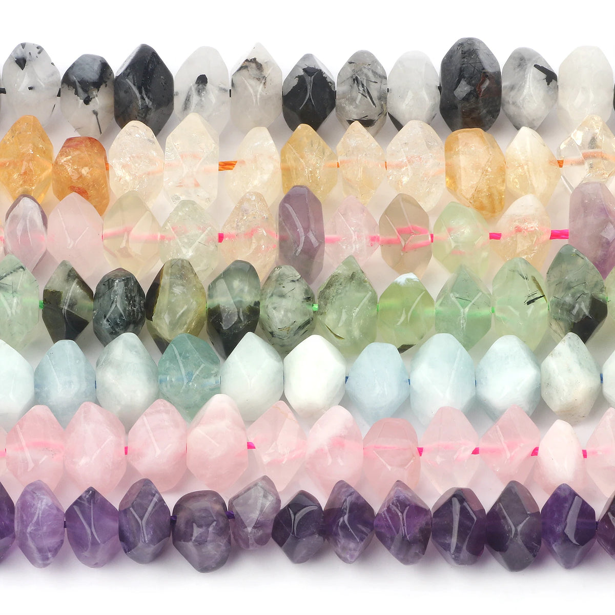Beads Stones Rose Quartz-Style Apatite Opal Tiger Eye Irregular Craft Beads