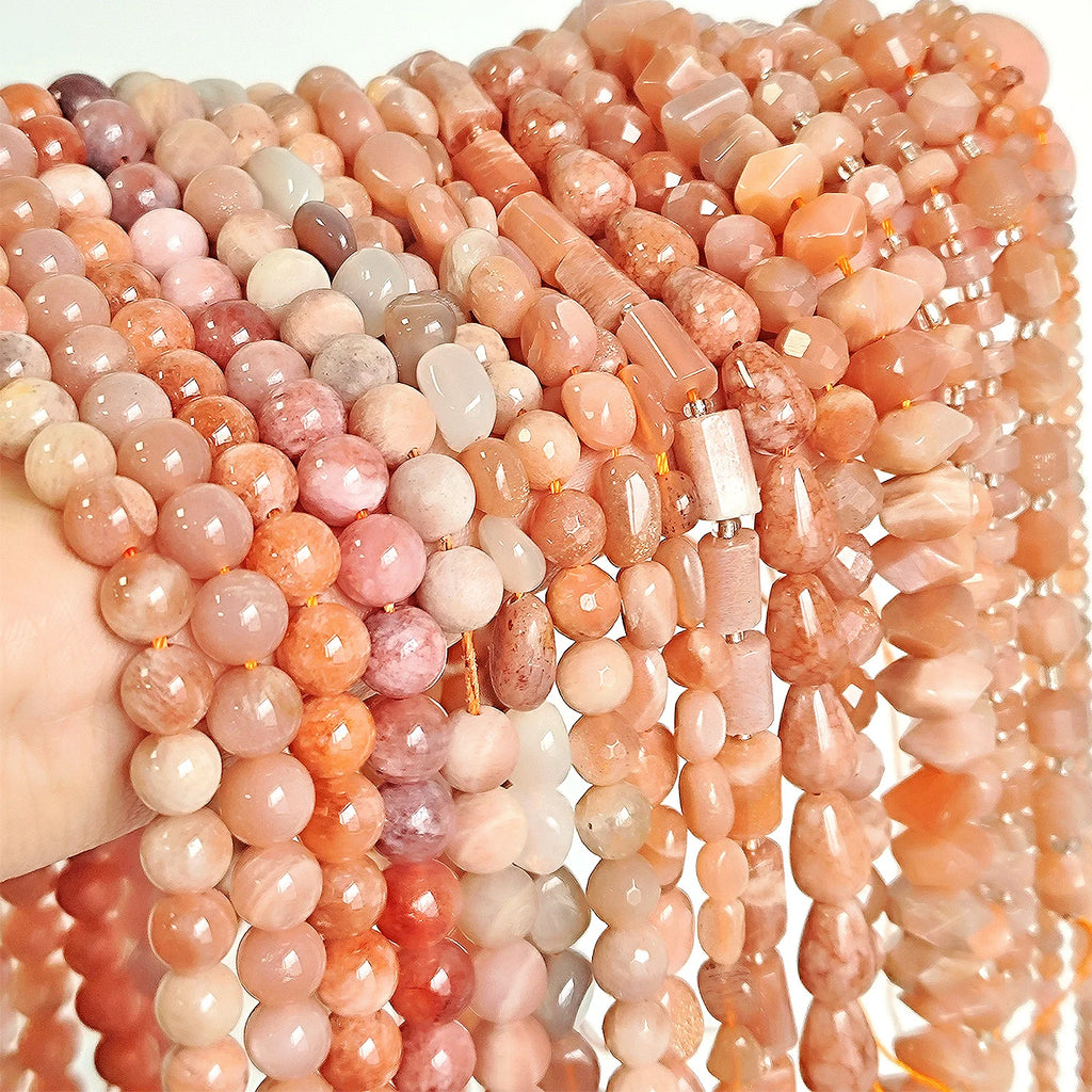 Stone Beads Nude Sunstone-Style Faceted Irregular for DIY Jewelry Making