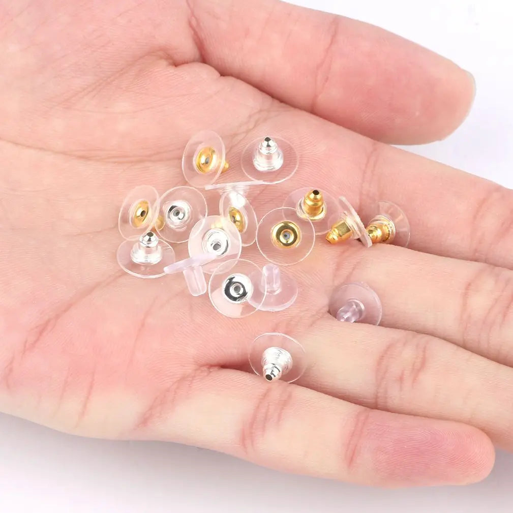 Earring Backs Soft Silicone Rubber Bullet Stoppers DIY Jewelry Making