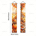 Autumn Pumpkins Maple Leaf Banners Thanksgiving Decorations Couplets Porch Welcome Sign Indoor Outdoor Wall Hanging Banners
