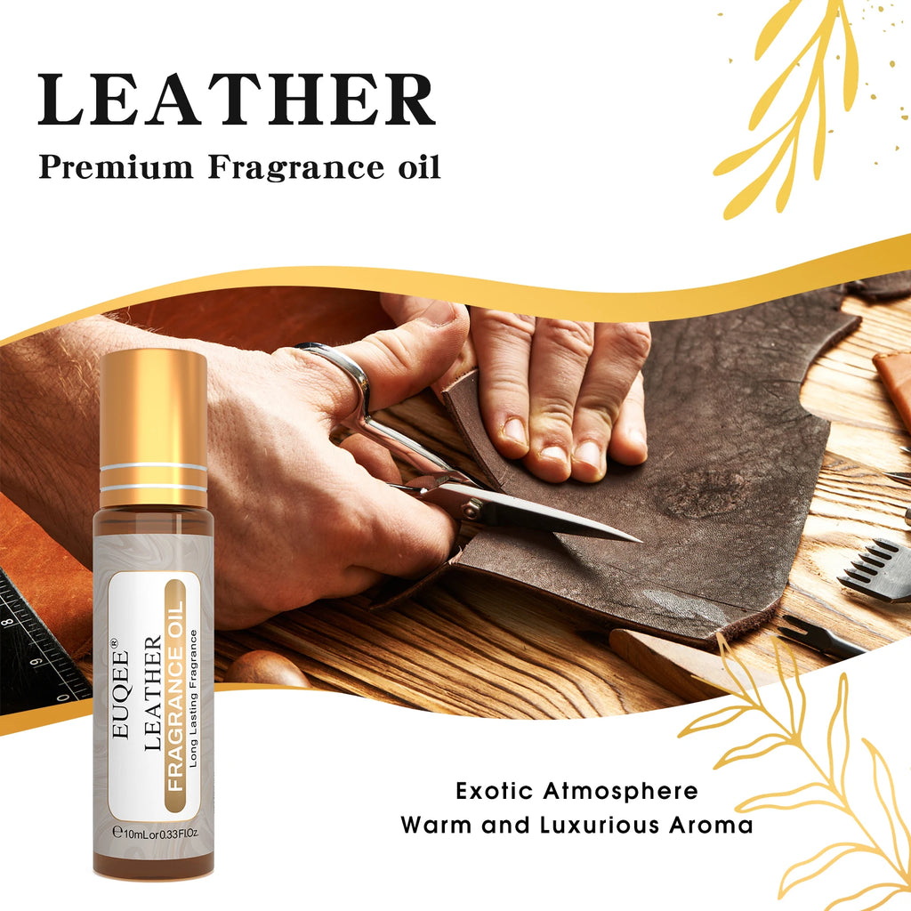 EUQEE 10ml Premium Men's Fragrance Oil For Car Diffuser Aromatherapy Vanilla Musk Leather Amber Romance Aroma Essential Oils