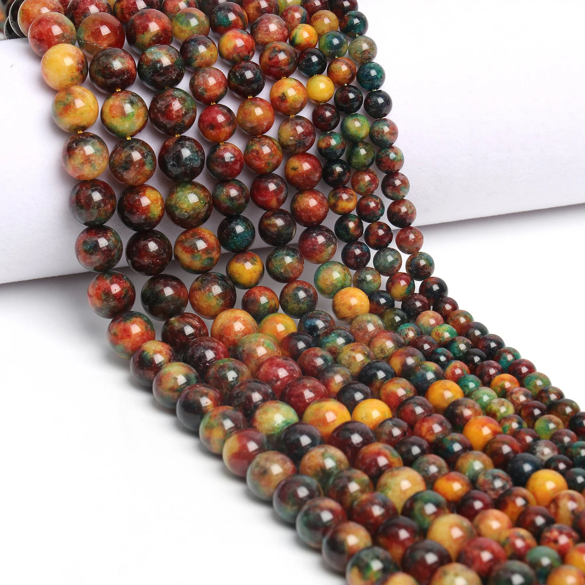 Stone Beads Round Dragon Vein Agate-Style for DIY Jewelry Making Craft Beads