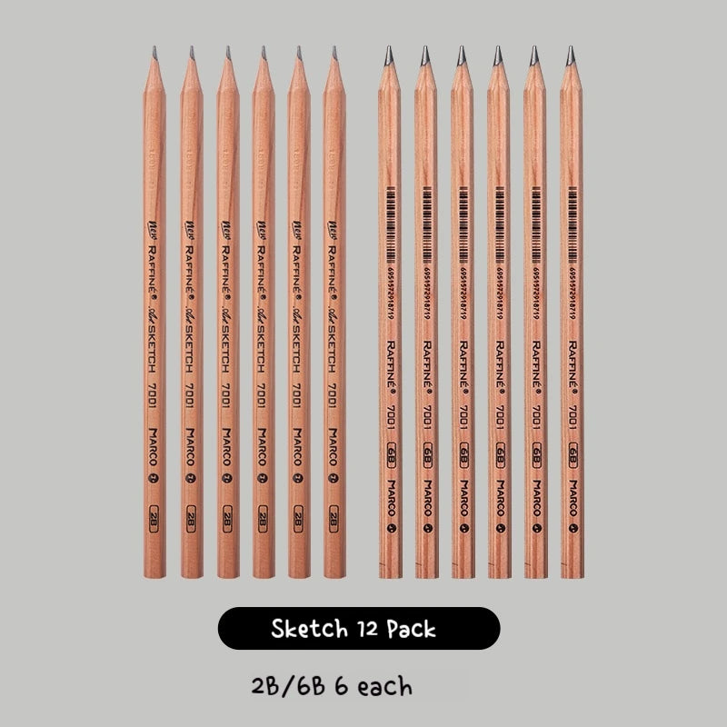 Graphite & Charcoal Sketch Pencils, Borrence — Single Grade & Mixed Packs