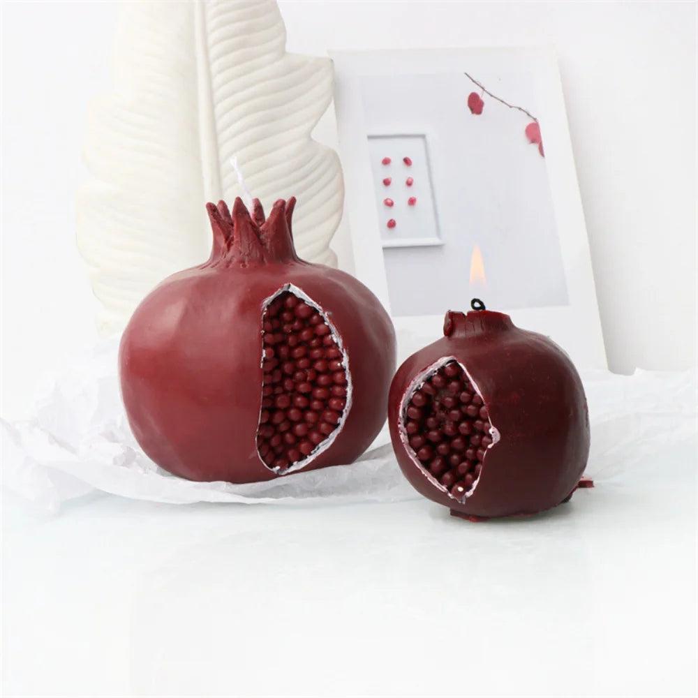 3D Creative Pomegranate Candle Silicone Mold DIY Fruit Pomegranate Aromatherapy Plaster Resin Soybean Wax Making Mold Decor Gift