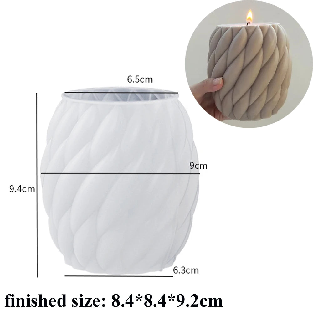 Candle Mold Silicone 3D Swirl Ball Twisted Taper Bubble Cube DIY Wax Soap