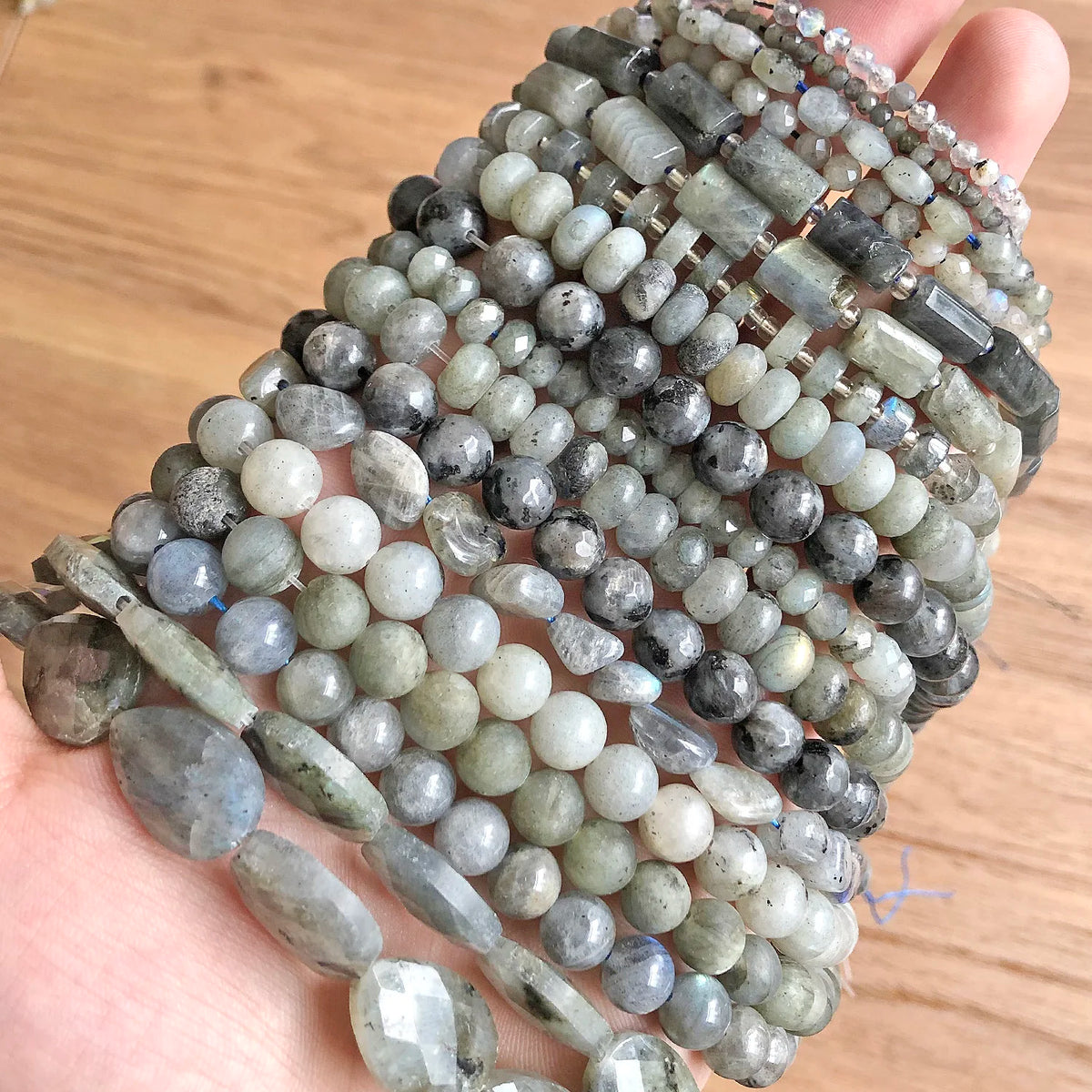 Stone Beads Gray Labradorite Faceted Round Heart Irregular Matte Craft Beads