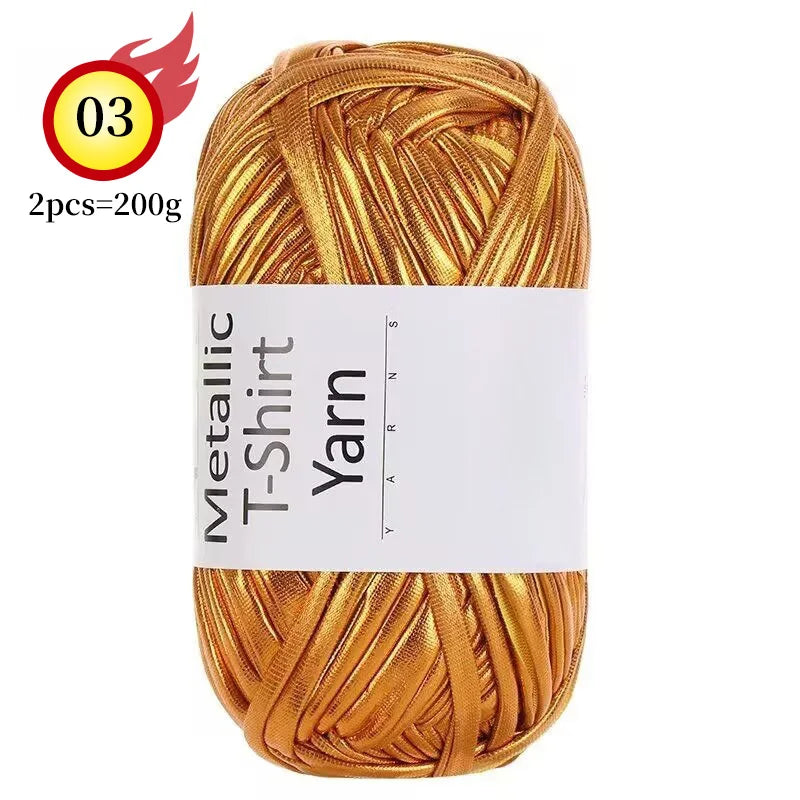 Yarn, Shiny Metallic Fabric for Crochet Bags, Cushions, Baskets & Crafts