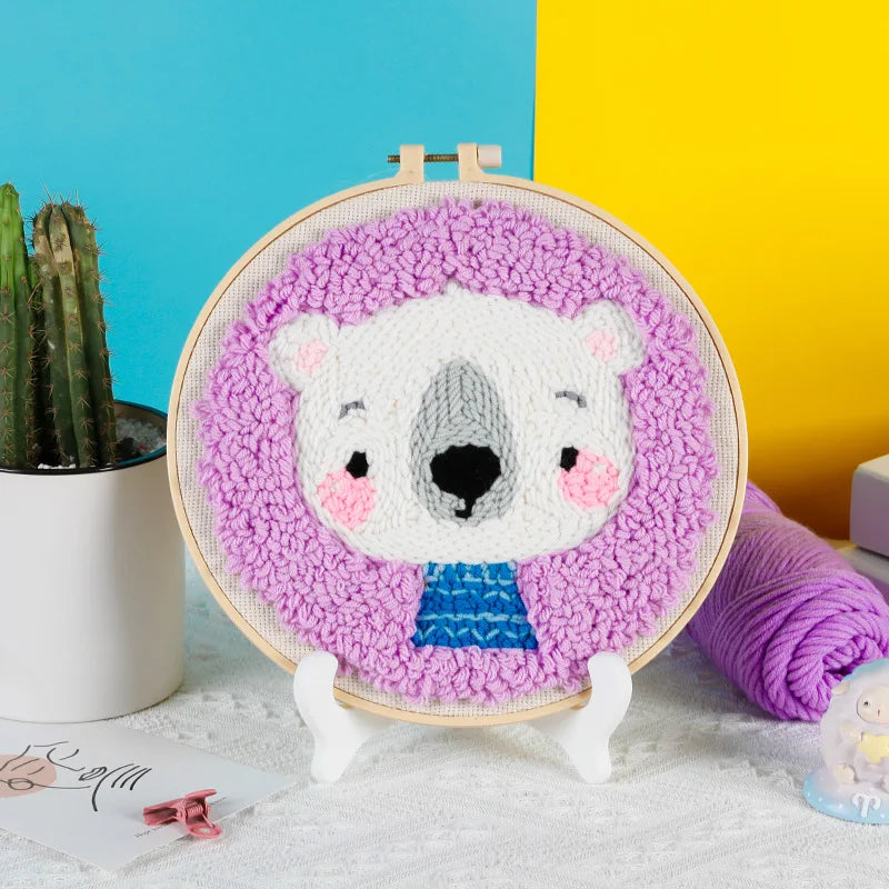 Punch Needle Kit, Christmas Animal Designs for Beginner Embroidery & Gifts