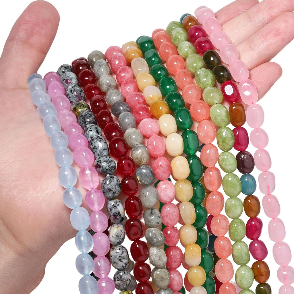 Stone Beads Irregular Chalcedony-Style Spacers for DIY Jewelry Making