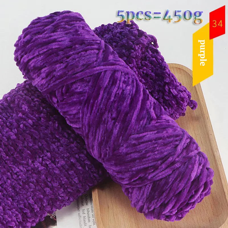 Yarn, Fine Chenille for Sweaters, Scarves, Hats, Rugs & Cushion Crafts