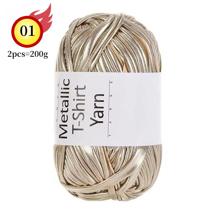 Yarn, Shiny Metallic Fabric for Crochet Bags, Cushions, Baskets & Crafts