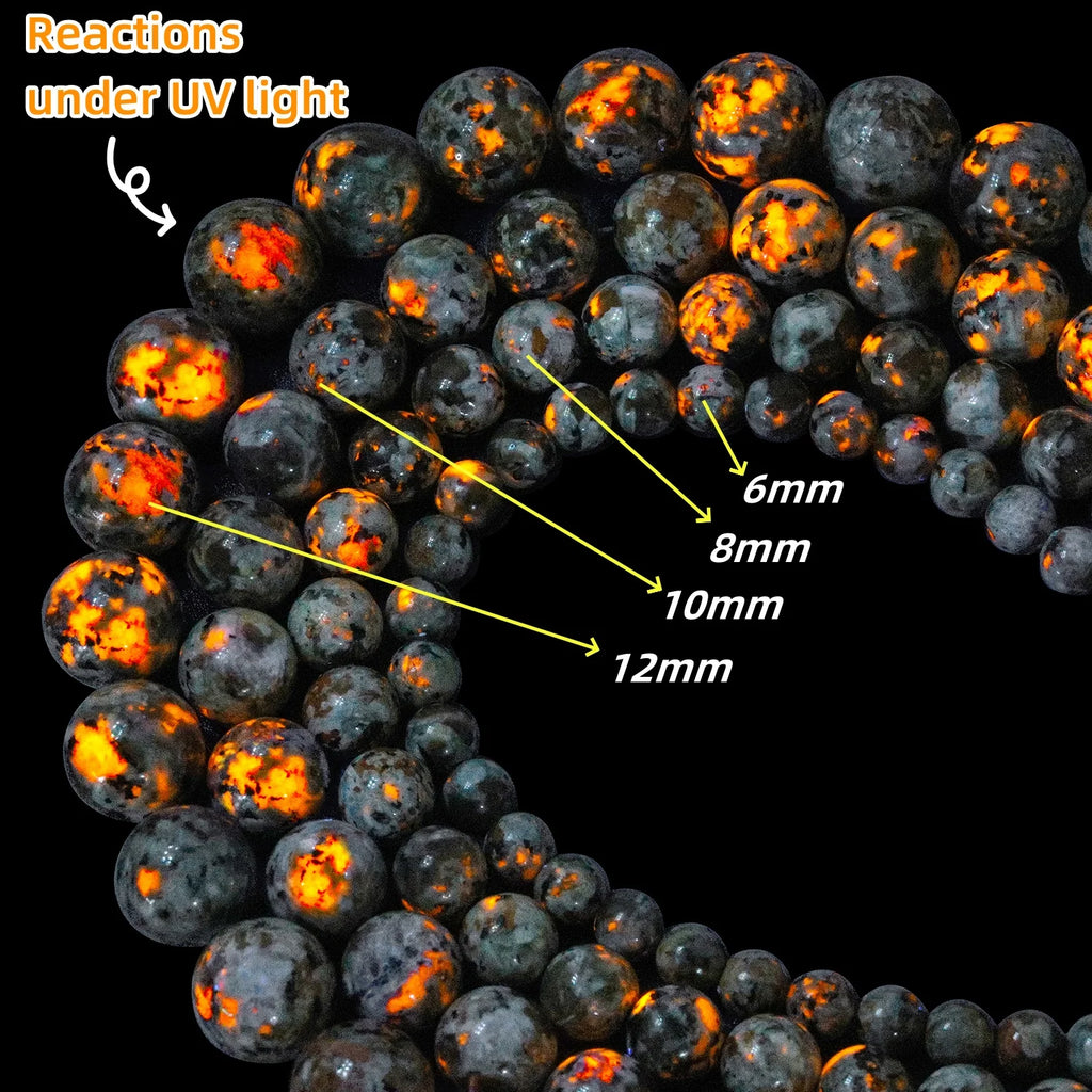 Stone Beads Round Flame-Style Assorted Stone Colors for DIY Jewelry Making