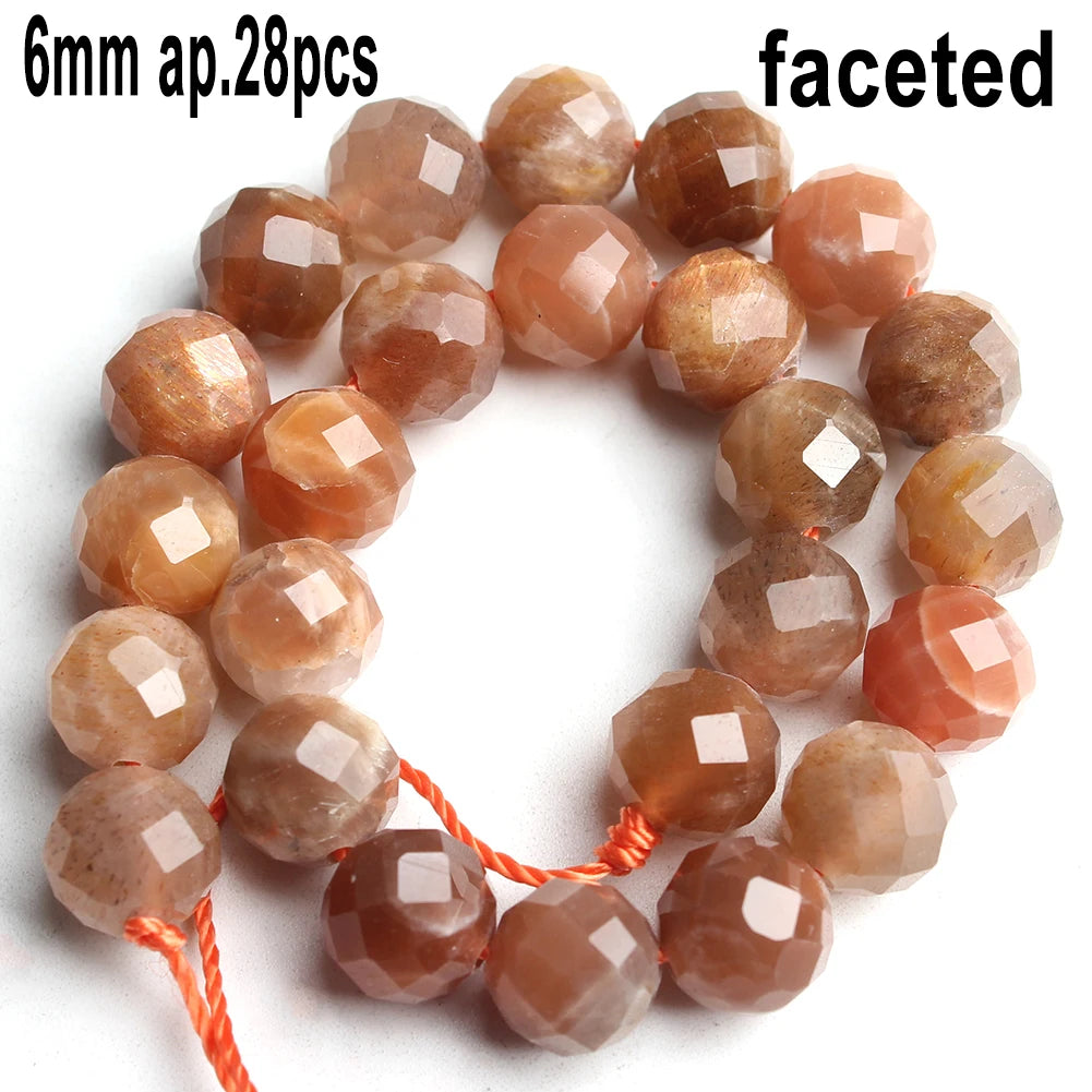 Stone Beads Nude Sunstone-Style Faceted Irregular for DIY Jewelry Making