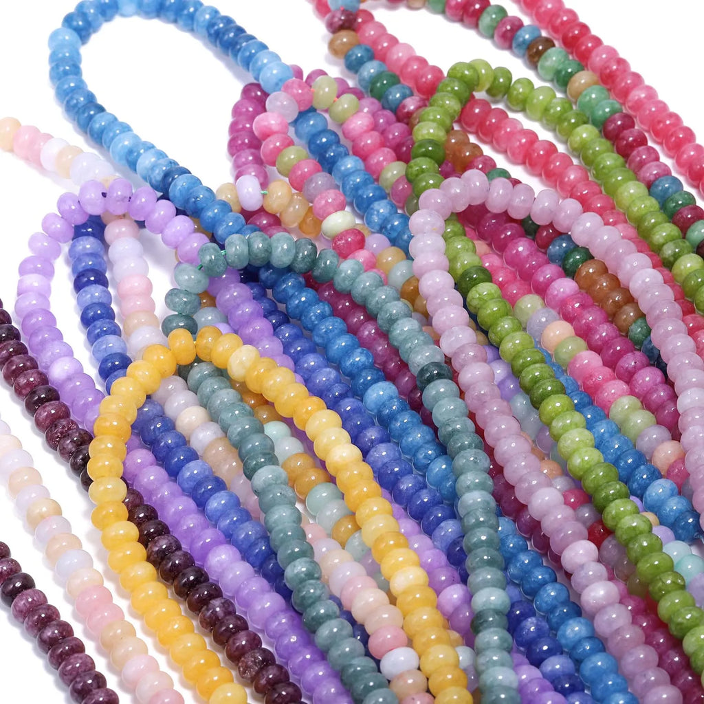 Stone Beads Multicolor Jade-Style Abacus Spacers for DIY Jewelry Making