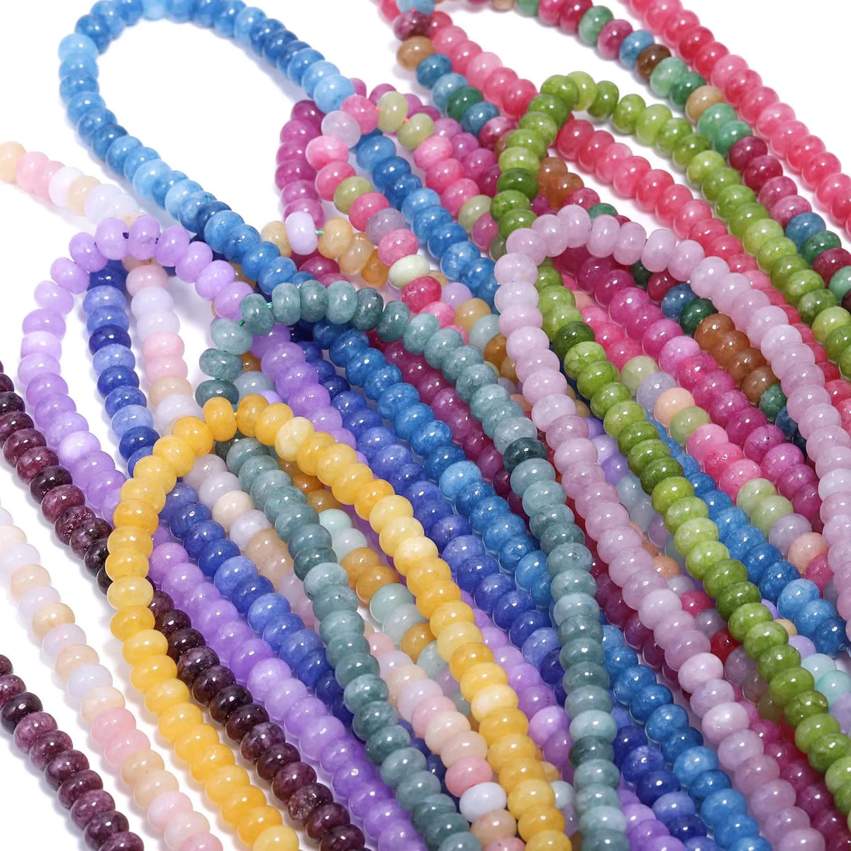 Stone Beads Multicolor Jade-Style Abacus Spacers for DIY Jewelry Making