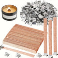 50pcs Wooden Candle Wicks, Candle Making Wicks 5.1 X 0.5 Inch Naturally Smokeless Wooden Candle Wicks Candle Cores With Iron Sta