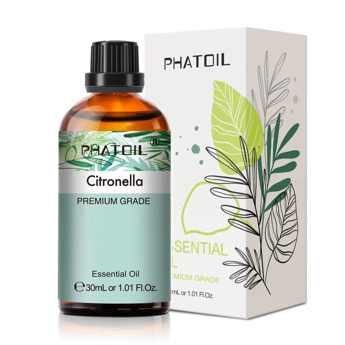 Phatoil Citronella essential oil bottle and packaging on a white background