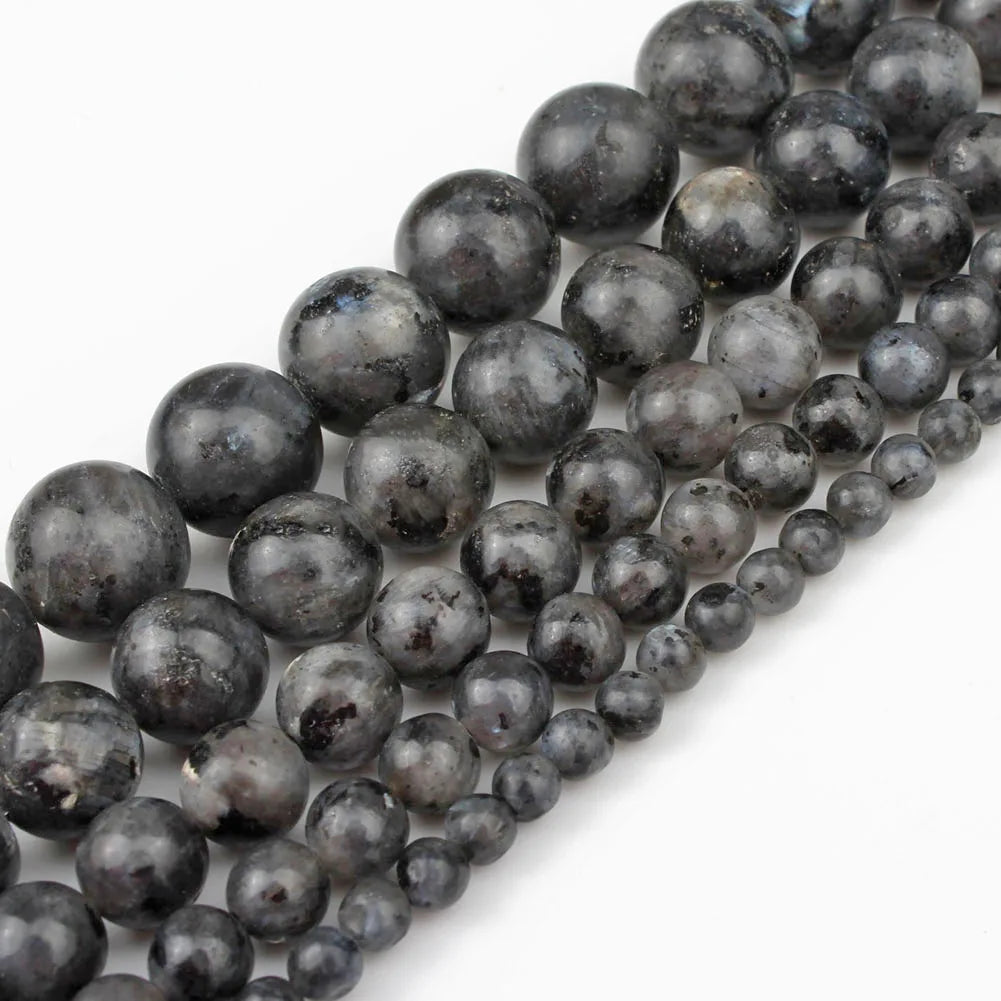 Stone Beads Round Black Lava Volcanic-Style for DIY Jewelry Making Craft Beads