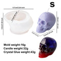 3D Skull Silicone Mold DIY Large Skull Desktop Ornament Epoxy Resin Candle Mold Skull Sculpture Halloween Home Decoration Mold