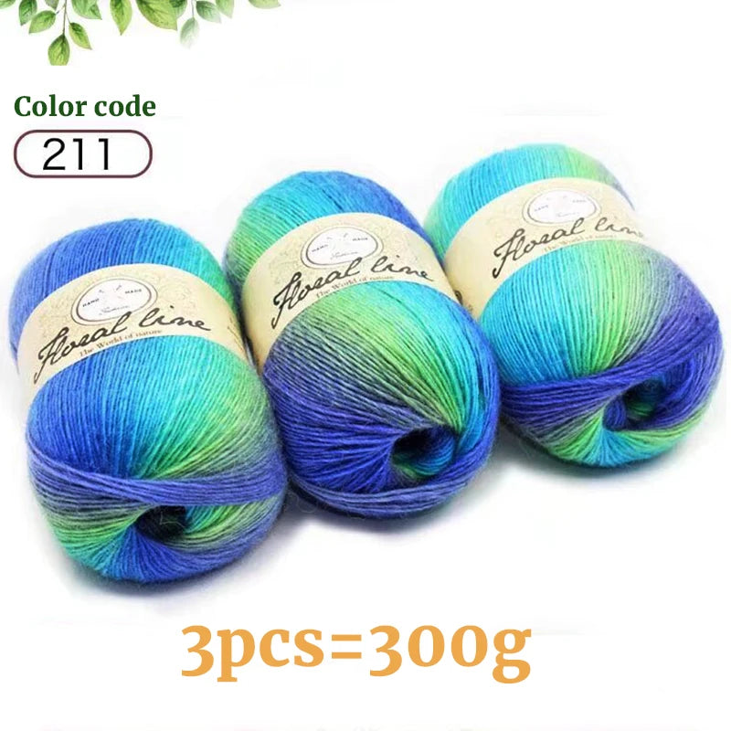 Yarn, Rainbow Variegated for Crochet Shawls, Scarves, Hats & Sweaters