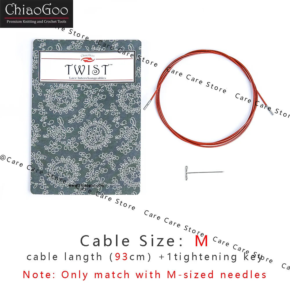 Knitting Needle Cable, ChiaoGoo TWIST Red for Interchangeable Needle Tips