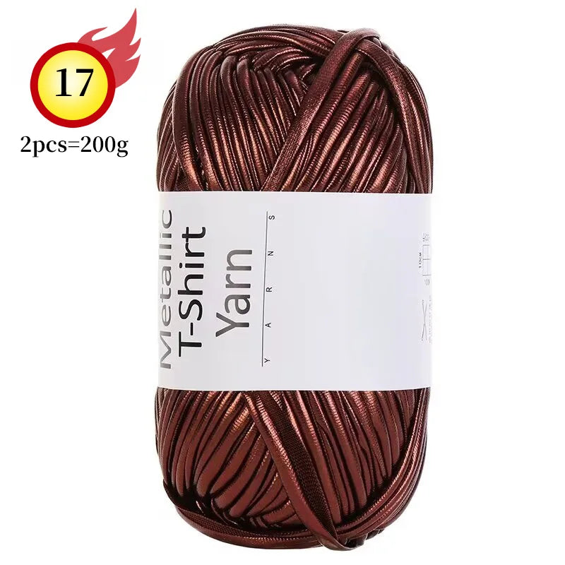 Yarn, Shiny Metallic Fabric for Crochet Bags, Cushions, Baskets & Crafts