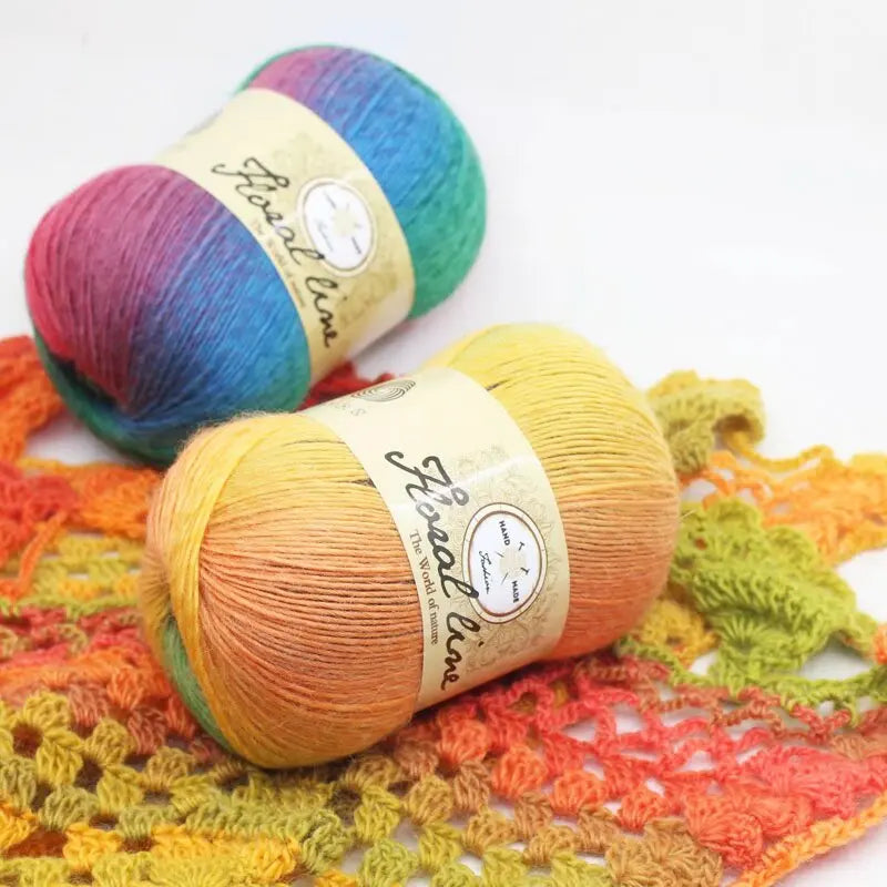 Yarn, Rainbow Variegated for Crochet Shawls, Scarves, Hats & Sweaters