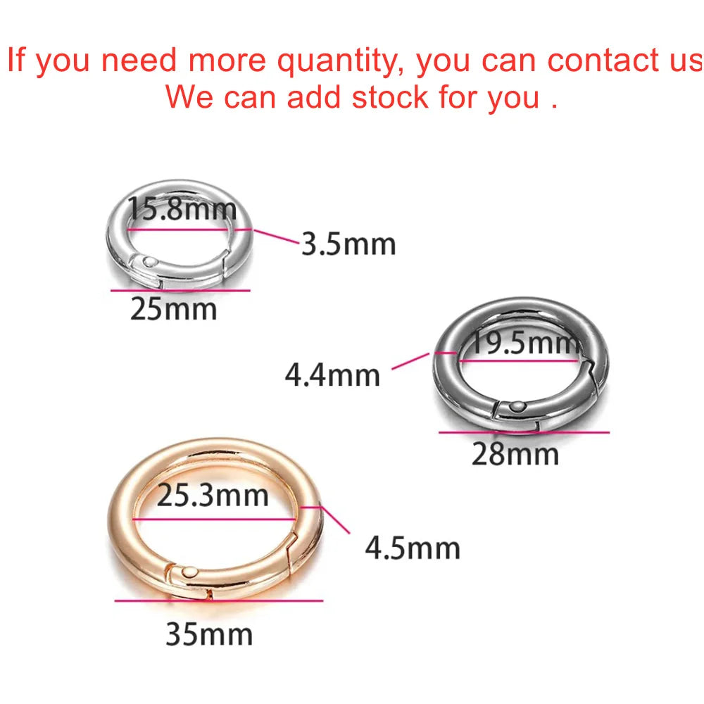 Spring Clasps Metal O-Ring Keychain Carabiners DIY Jewelry Making Craft Supplies