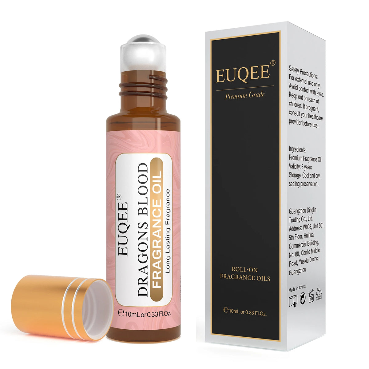 EUQEE Men's Roll-On Fragrance Oil 10ml Alcohol-Free Long-Lasting Cologne Oil