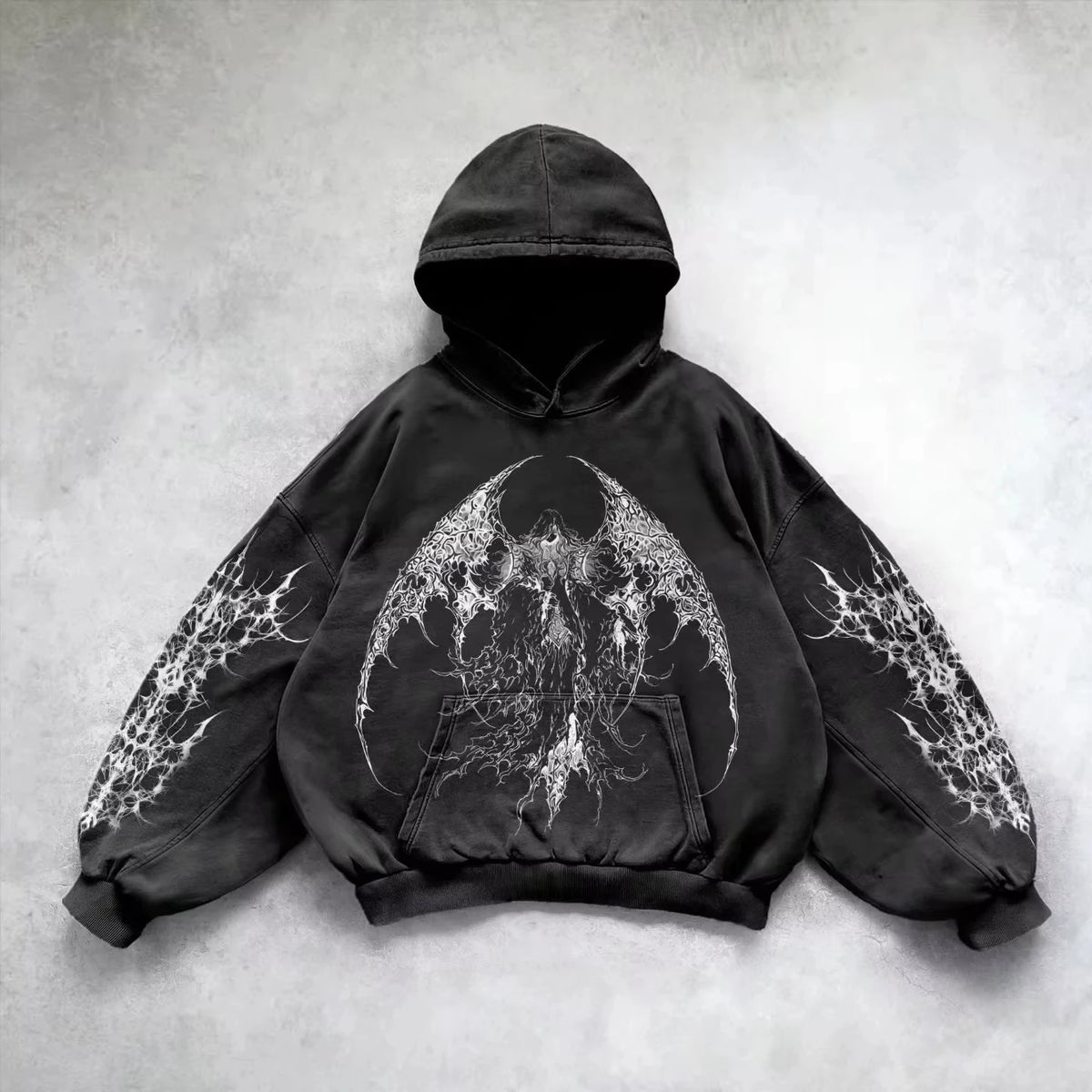 Hoodie Men's Gothic Graphic Print Oversized Pullover Y2K Grunge 10 Designs