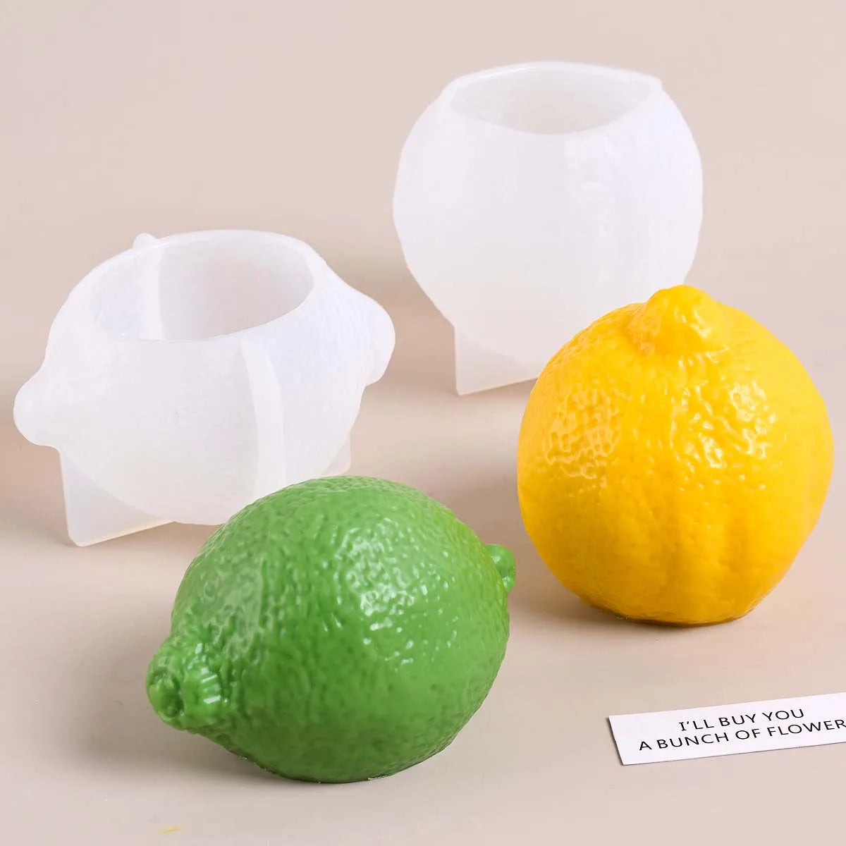 3D Simulation Lemon Silicone Candle Mold DIY Fruit Ornament Craft Gifts Making Soap Plaster Resin Casting Molds Home Decor