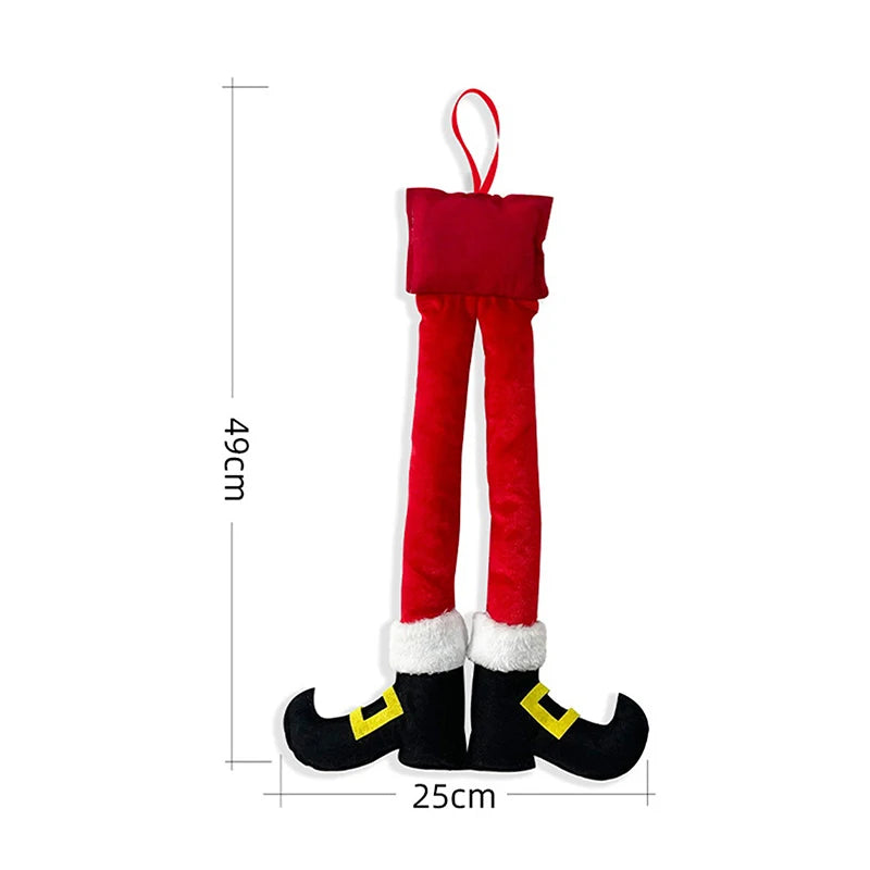 Christmas Elf Santa Claus Feet Car Door Hanging Christmas Tree Hanging Decoration Home Decoration New Year Gift 2024