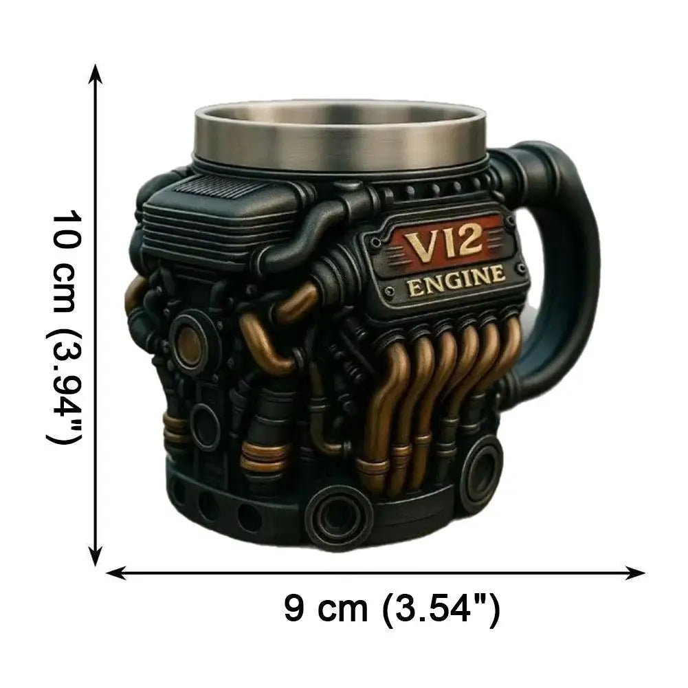 Engine Shaped Mug | Stainless Steel Liner | V6, V8 & V12 Designs | Gift