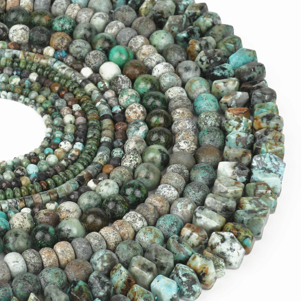 Stone Beads African Turquoise-Style Matte Round Irregular Geometric Craft Beads
