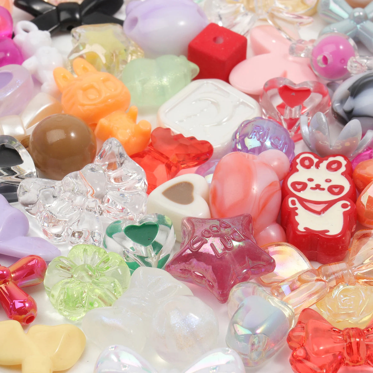 Acrylic Beads Assorted Flower Butterfly Heart Shapes for DIY Jewelry Making