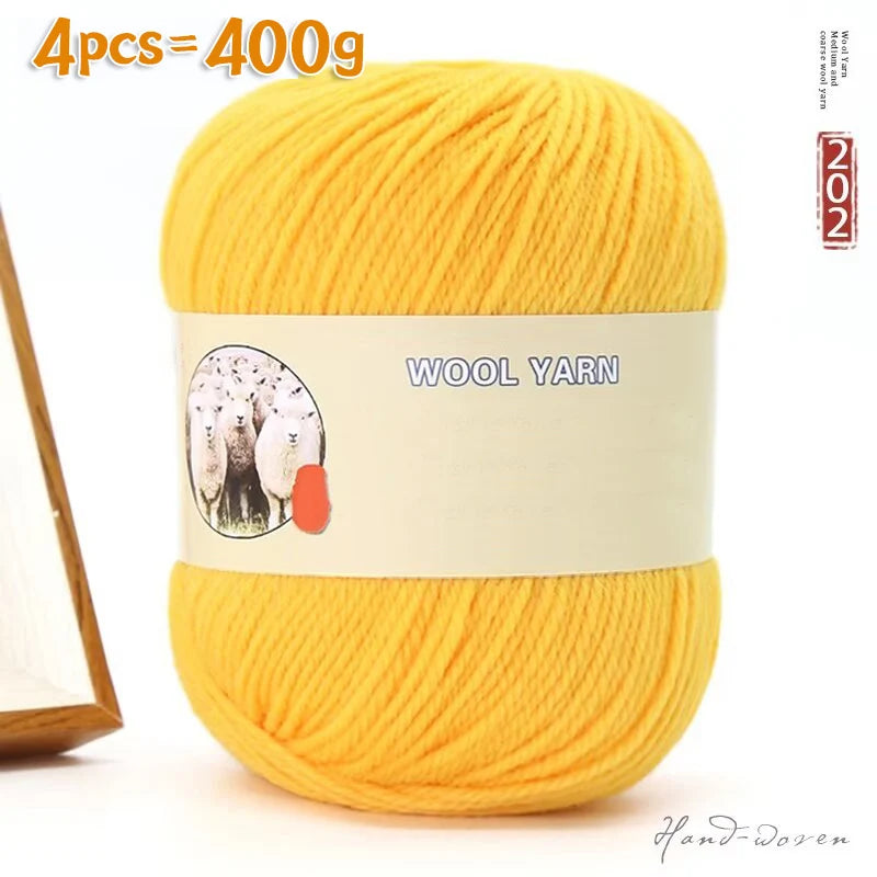 Yarn, Medium-Thick for Hand Knitting Sweaters, Hats, Scarves & Coats