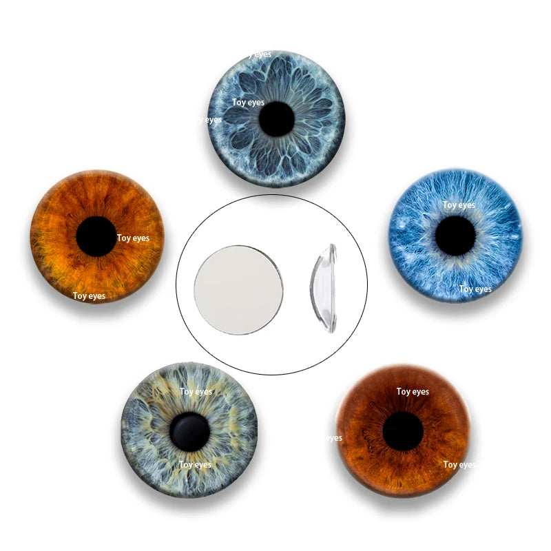 20pcs Plush Toy Doll Simulation Animal Glass Doll Eyes 8mm-20mm Round Photo Glass Cabochon Demo Flat Back Making Findings DIY
