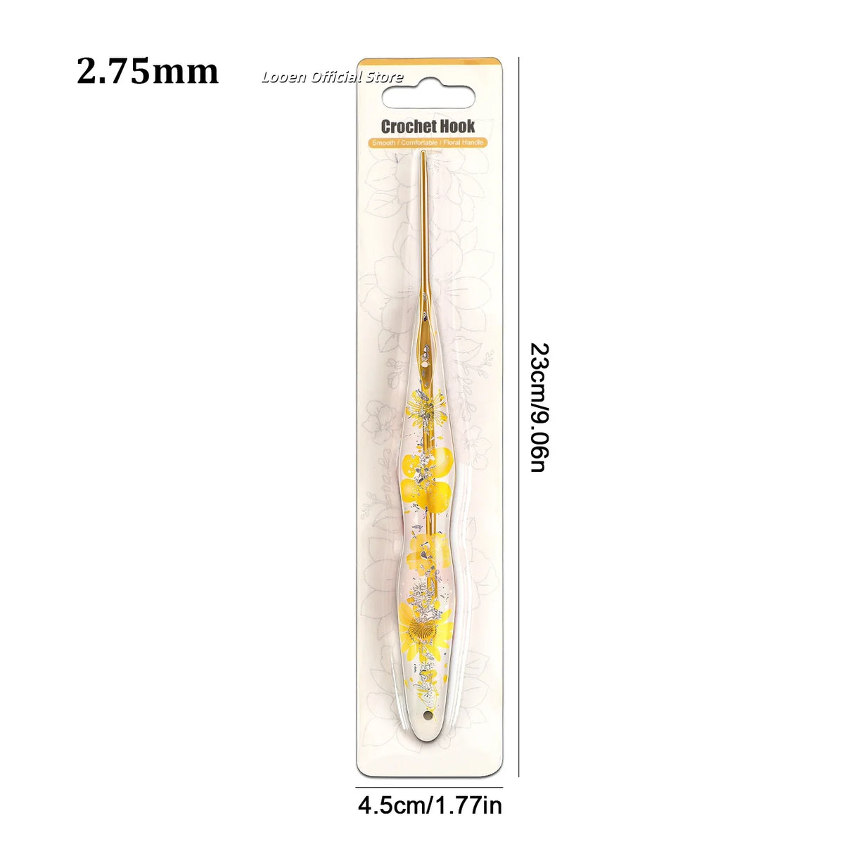 Crochet Hook, Resin Handle & Aluminum Tip for Handmade Yarn Projects