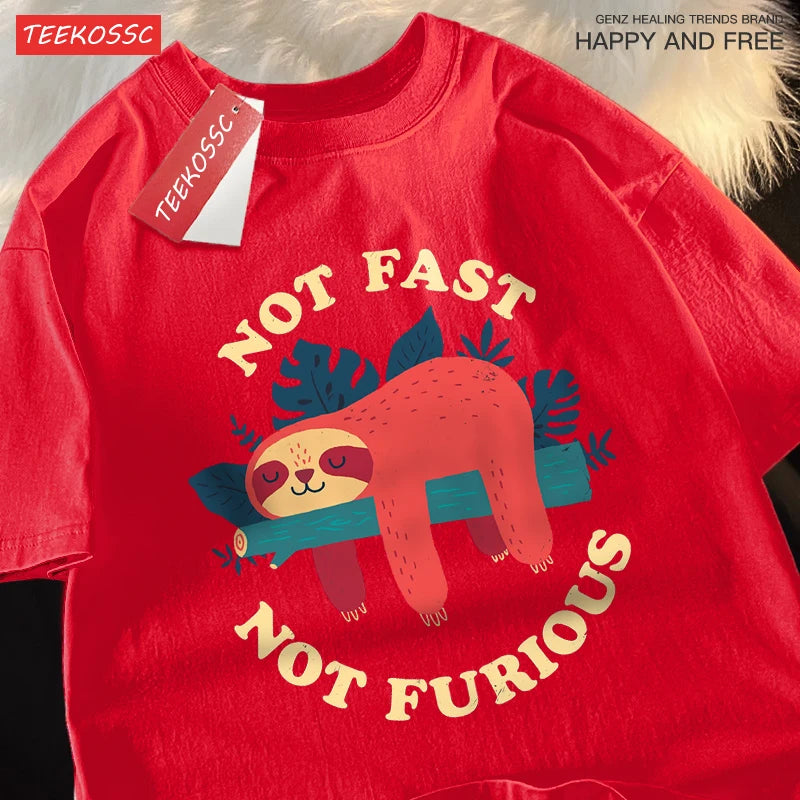 T-Shirt Unisex Not Fast Not Furious Sloth Funny Graphic Tee 11 Colors
