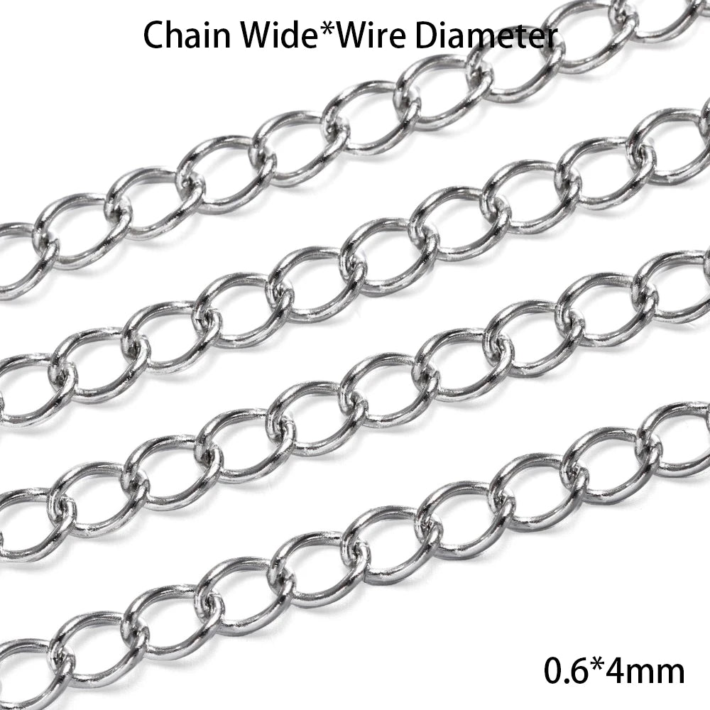 Jewelry Chains Stainless Steel Multi Styles Necklace Bracelet DIY Jewelry Making