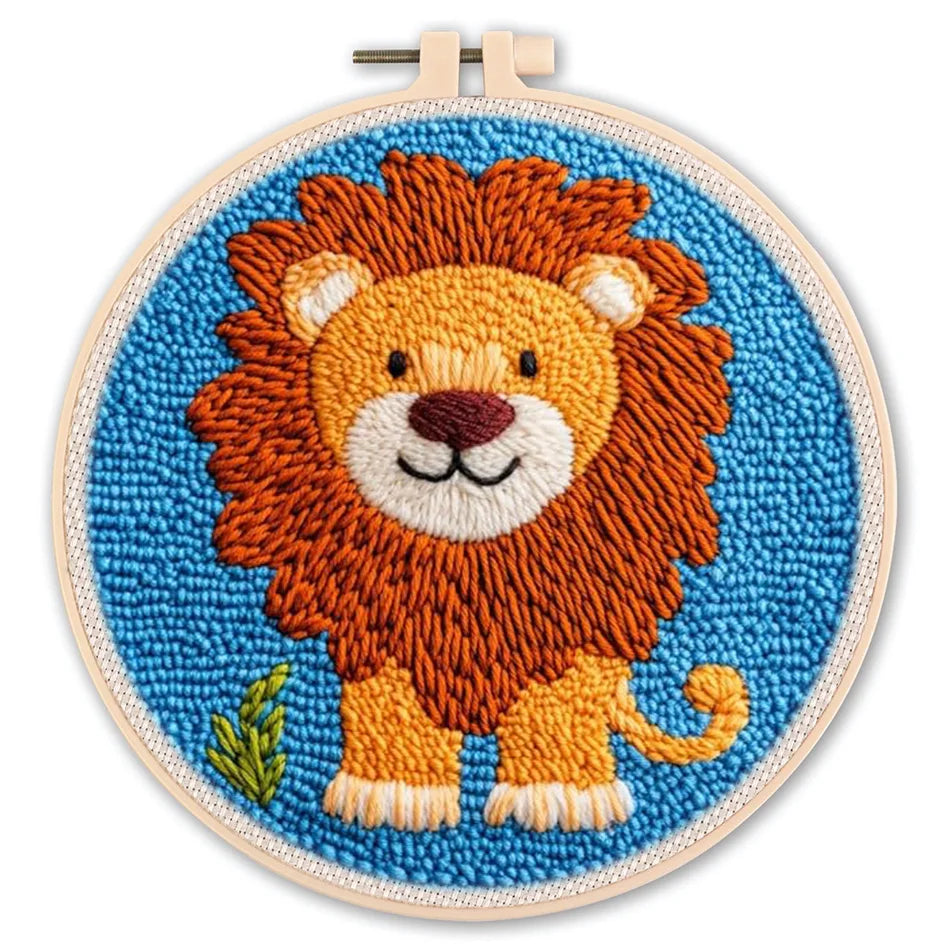 Punch Needle Kit, Animal Patterns with Hoop for Beginner Embroidery Crafts