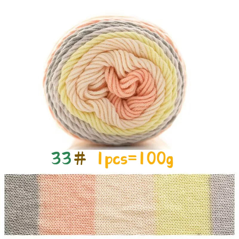 Yarn, Rainbow Variegated for Sweaters, Scarves, Blankets & Doll Crafts