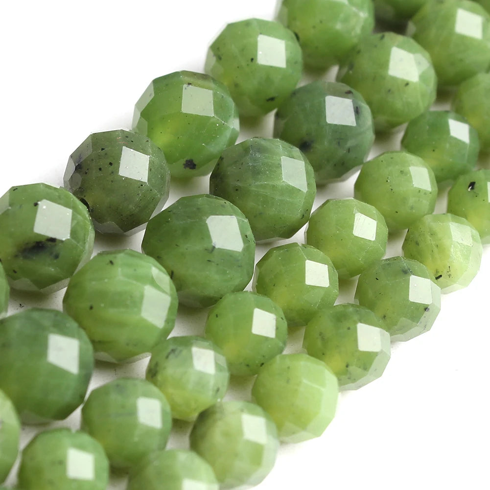 Stone Beads Green Jade-Style Faceted Mixed Shapes for DIY Jewelry Making