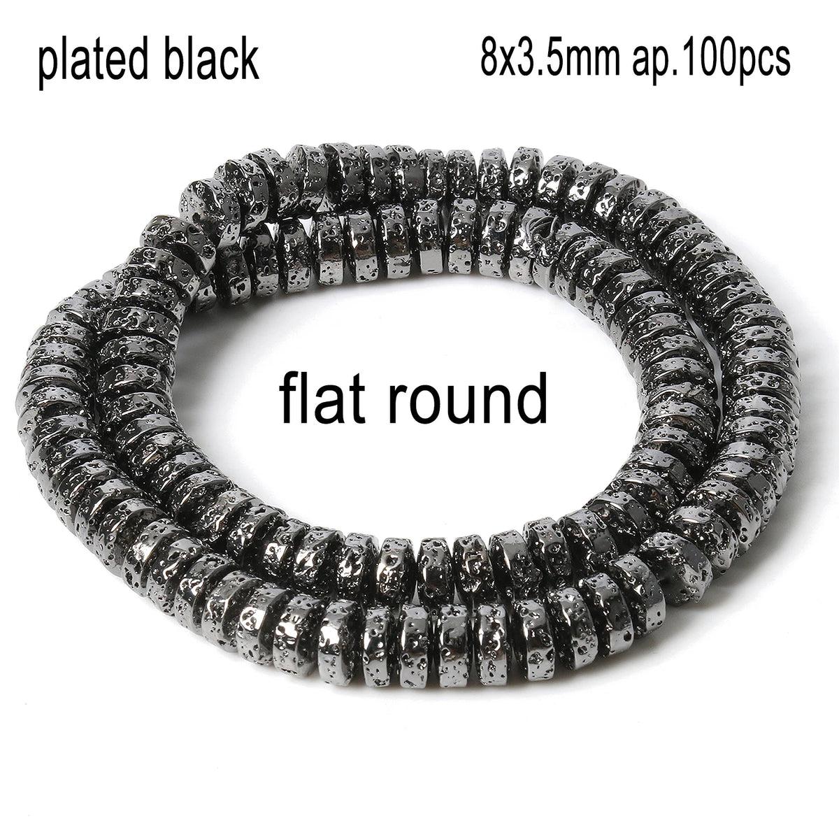 Stone Beads Black Volcanic Lava Spacer Waist Bracelets Necklace Craft Beads